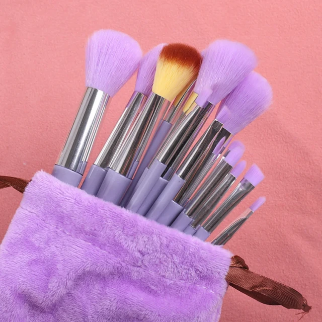 13 Piece Makeup Brush set Makeup Concealer Brush Blush Powder Brush Eye Shadow Highlighter in velvet bag