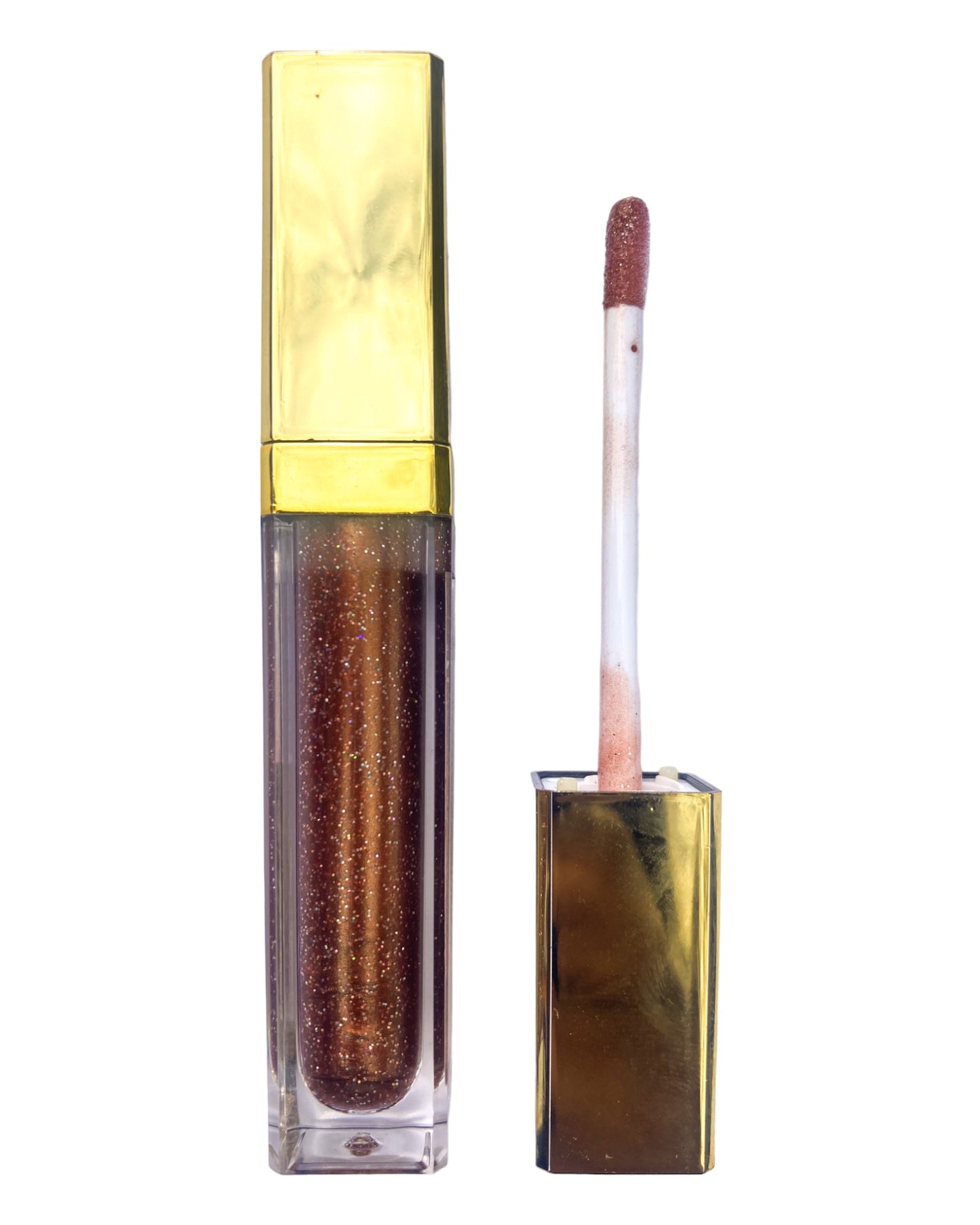 Sheer Lip Gloss with LED Light and Mirror- Brown Sugar (cake batter scent)